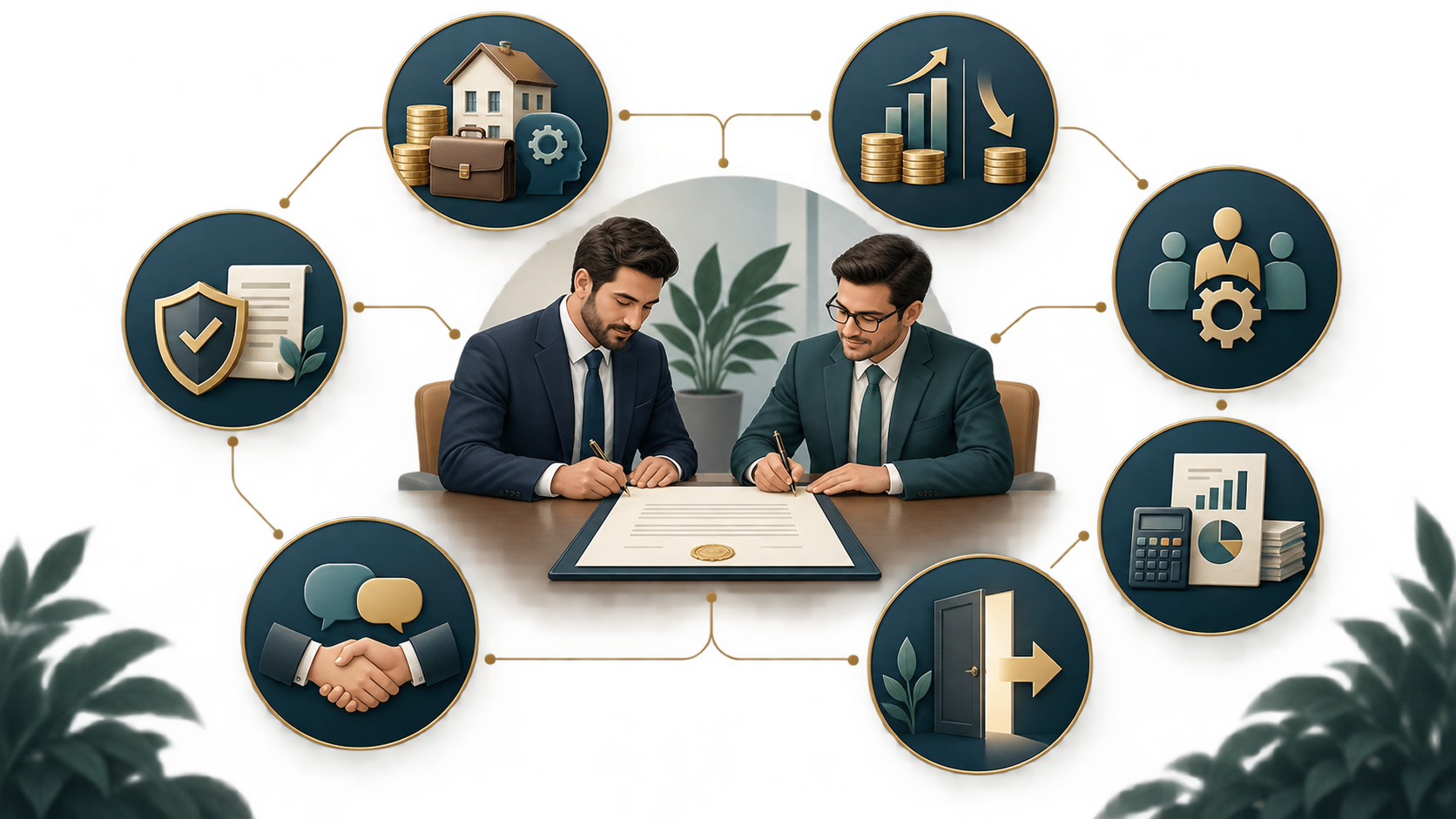 اجزای اصلی قرارداد مشارکت شامل آورده، سود و زیان، مدیریت، تضمین و خروج